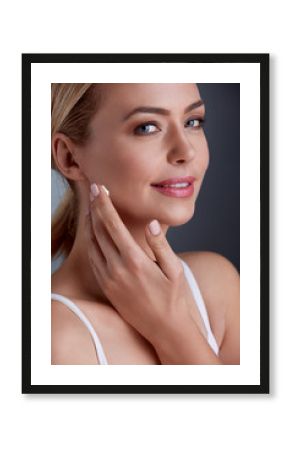 Woman face skincare