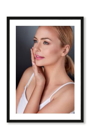 Gentle woman with perfect fresh skin