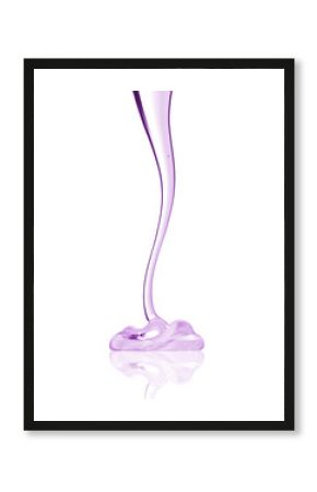 Transparent drip with purple tone isolated on a white background