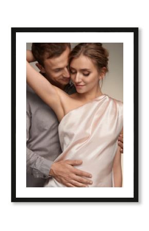 Man Hugging Sexy Woman. Female Showing Smooth Skin Of Armpits.