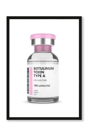 3d render with botulinum toxin type A vial