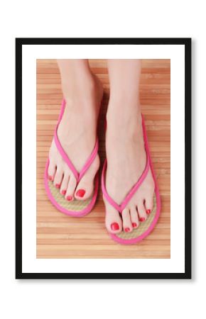 Female feet with flip-flops