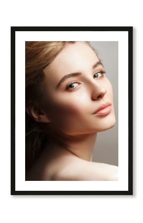 Beautiful woman with perfect skin. Natural makeup. Healthcare