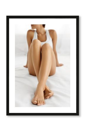 Body Care. Beautiful Woman With Long Legs, Healthy Soft Skin