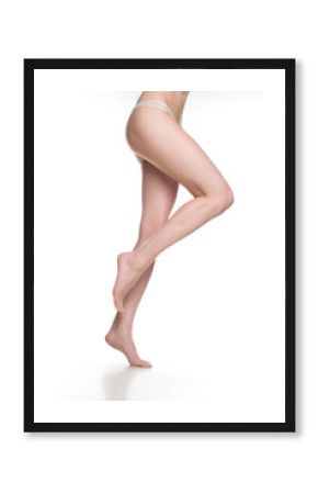 woman legs isolated on white. Depilation or another healths concept