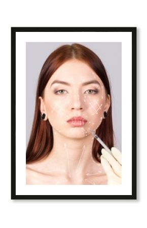 Cellulite removal scheme on face for cosmetic injection
