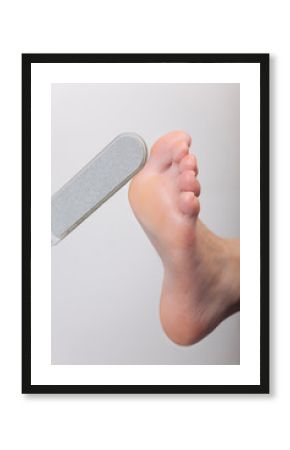 pedicure process and spa procedure macro closeup. Concept body care.  