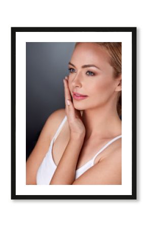 Woman enjoying in her perfect skin