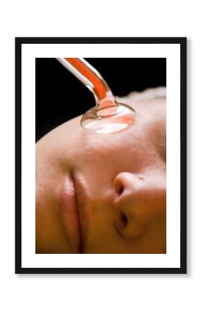 Beauty treatment of face skin with high frequency infrared spot remover in SPA center