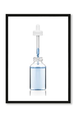 Cosmetic or medical  bottle with pipette on white background
