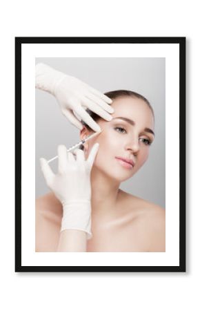 beautiful woman getting injection