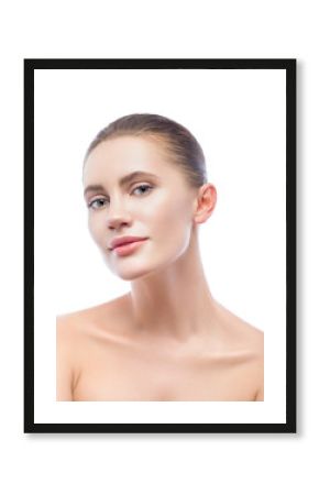 Beauty portrait of beautiful young woman isolated on white background