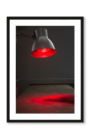 Patient hand physiotherapy rehabilitation heat lamp