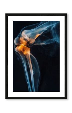 Artistic Medical Illustration of a Knee Joint Highlighting Pain and Inflammation Representing Joint Issues and Healthcare Concepts.