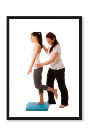 Physiotherapy - therapist doing   exercises for improving coord