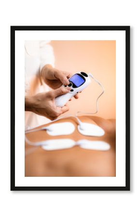 Upper Back Physical Therapy with TENS Electrode Pads, Transcutaneous Electrical Nerve Stimulation