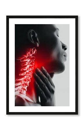 Cervical Spine X-Ray: Anatomy of Neck Pain and Natural Healing in Modern Art Representation