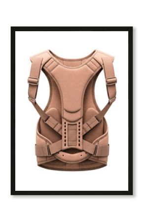 Back view of an orthopedic brace for posture correction isolated on a transparent background