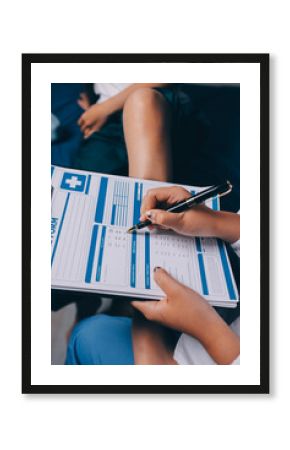 Rehabilitation therapy Professional male physiotherapists working in rehabilitation centers while treating male patients with leg and muscle pain.