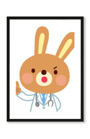 ウサギのお医者さん　注意する表情　説明