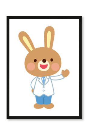 白衣を着たウサギ　ウサギのお医者さん