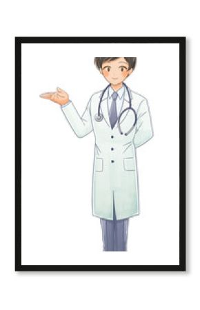 聴診器をかけた笑顔のお医者さんのイラスト2