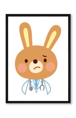 ウサギのお医者さん　困った表情　質問