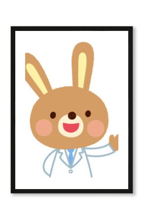 白衣を着たウサギ　ウサギのお医者さん