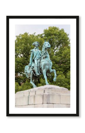 USA, Washington DC, Equestrian statue of George Washington at Washington Circle