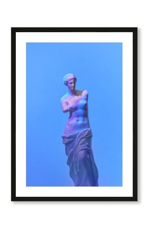 Statue of Venus de Milo on blue background