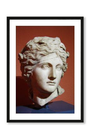 Beautiful greek antique head sculpture of young man