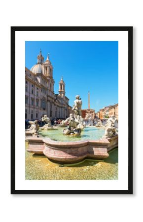 Fontana del Moro (Moor Fountain) at Piazza Navona, Rome, Italy