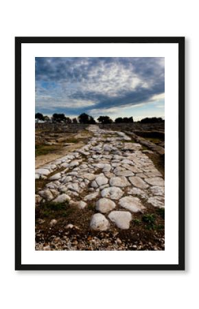 an ancient path in an archeological site in Italy