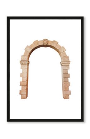 stone arch architecture isolated on white background, cliping pa