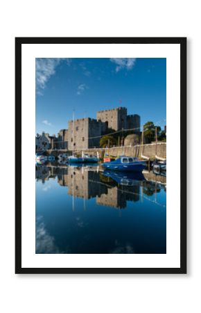 Castletown harbor and Castle Rushen, Isle of Man