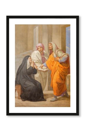 Rome - fresco of st. Augustine and his mother st. Monica