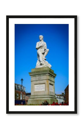 Robbie Burns statue at Dumfries, Scotland.
