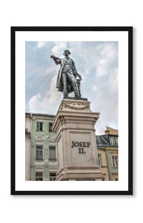 Monument of Emperor Josef 2 in Trutnov Czech Republic