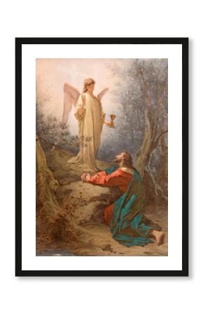 Rome - painting Christ in the Garden of Gethsemane  in church Basilica di Santi Giovanni e Paolo.