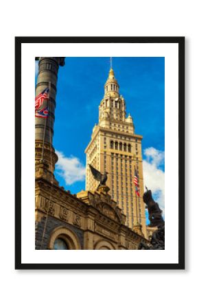 Cleveland's Soldiers and Sailors Monument with Terminal Tower rising behind