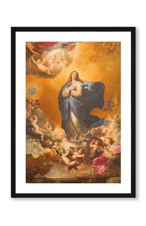 The Immaculate conception of Virgin Mary painting on the altar of Convento de las Agustinas and Iglesia de la Purisima church by Jose de Ribera 1635.