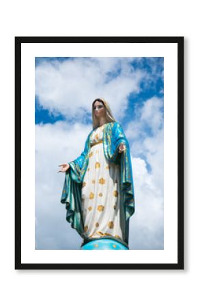 Virgin mary statue in front of Cathedral of the Immaculate Conception, Chanthaburi, Thailand