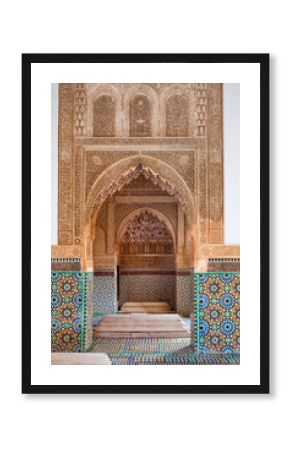 Interior of the Saadian tombs in Marrakech, Morocco. Date back from the time of the sultan Ahmad al-Mansur (1578-1603)