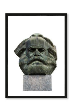 Karl Marx Kopf in Chemnitz isoliert