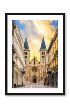 The Cathedral of the Holy Heart of Jesus in the Old City of Sarajevo, Bosnia and Herzegovina