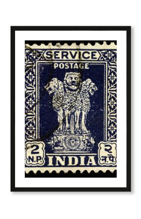 Capital of Asoka Pillar on postage stamp