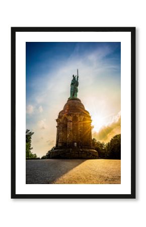The Hermannsdenkmal in Germany at sunset