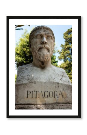 Pythagoras von Samos Büste im Park der Villa Borghese , Rom