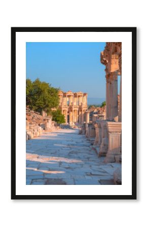 Ruins of Celsius Library in ancient city Ephesus, Turkey 