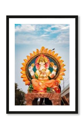 Vertical shot of Ganesh Chaturthi known as Vinayak Chaturthi or Ganeshotsav.